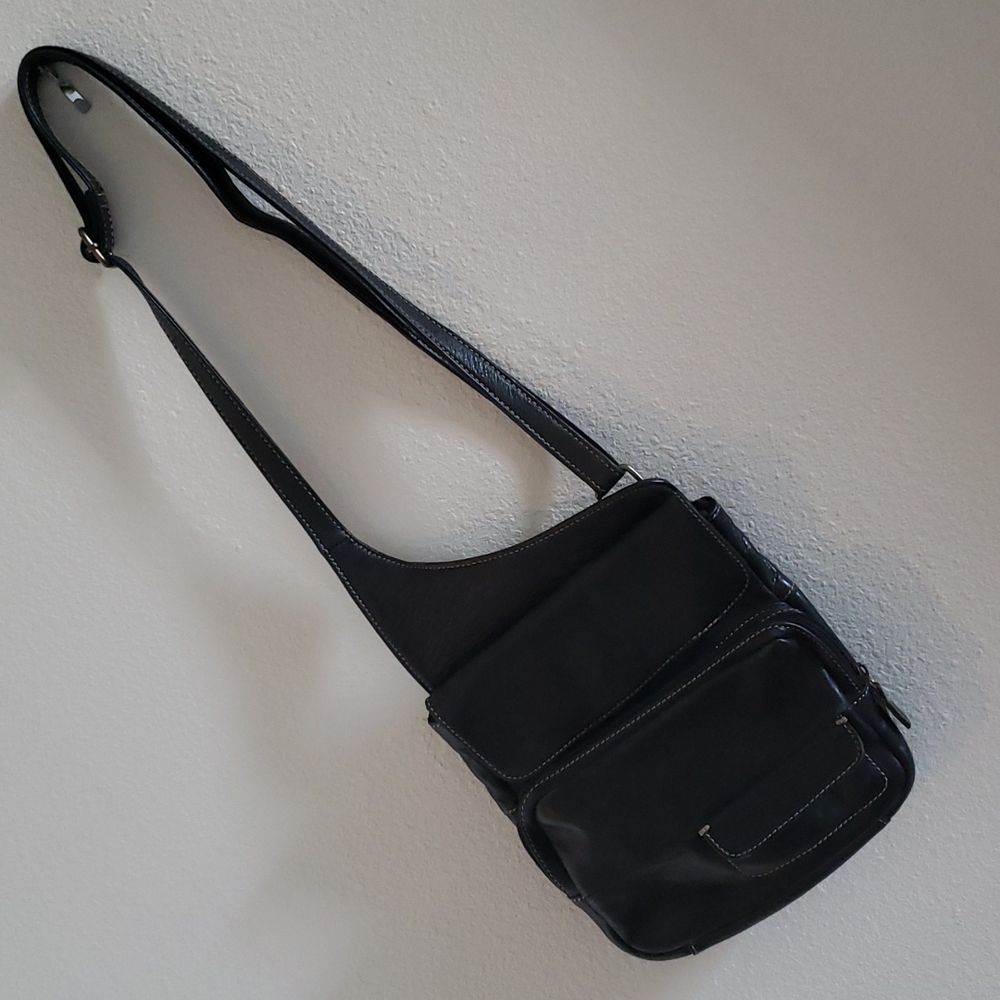 Crossbody Fossil black leather bag